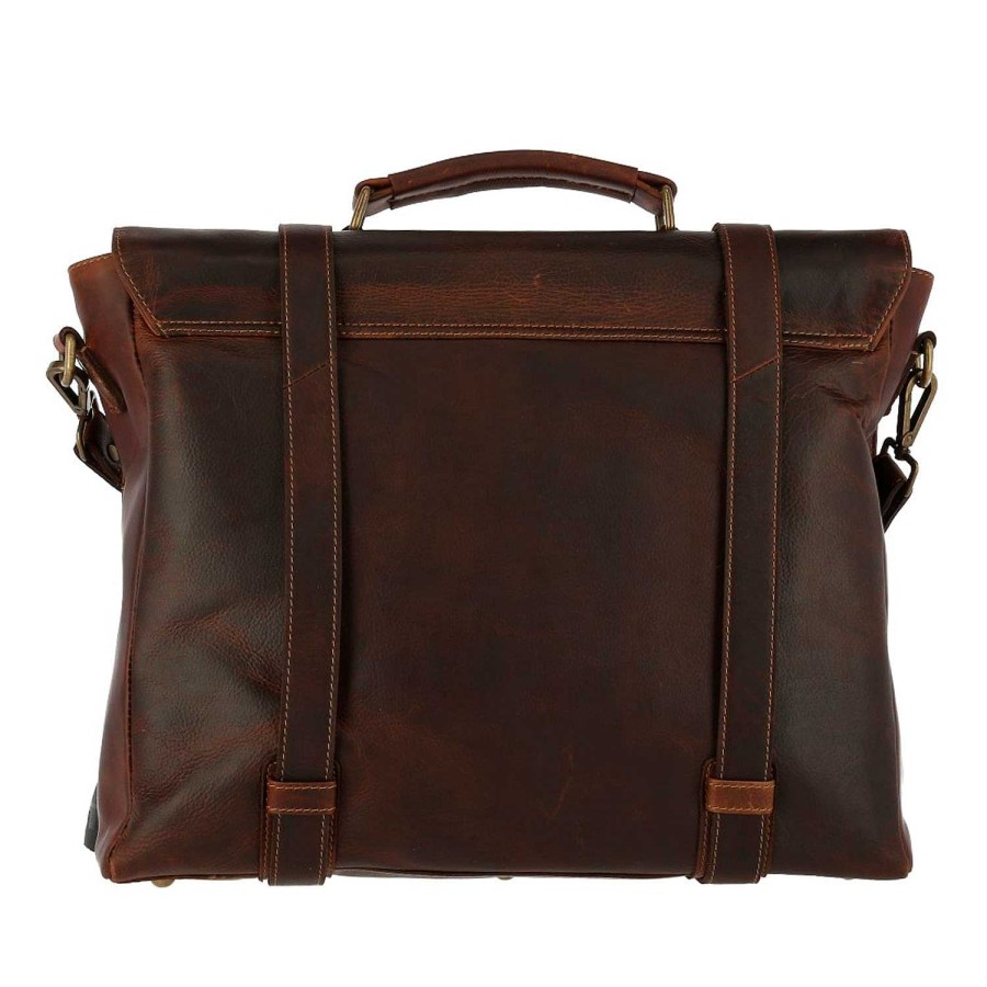 MEN Rockford Briefcases and Backpacks | Men's Leather Briefcase Tc Flap Fede Cafe Rockford Brown