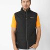 MEN Rockford Jackets and Parkas | Men's Casual Sleeveless Jacket Mediumweight Insulated Triangle Quilted Vest Black Cat Pitch Black