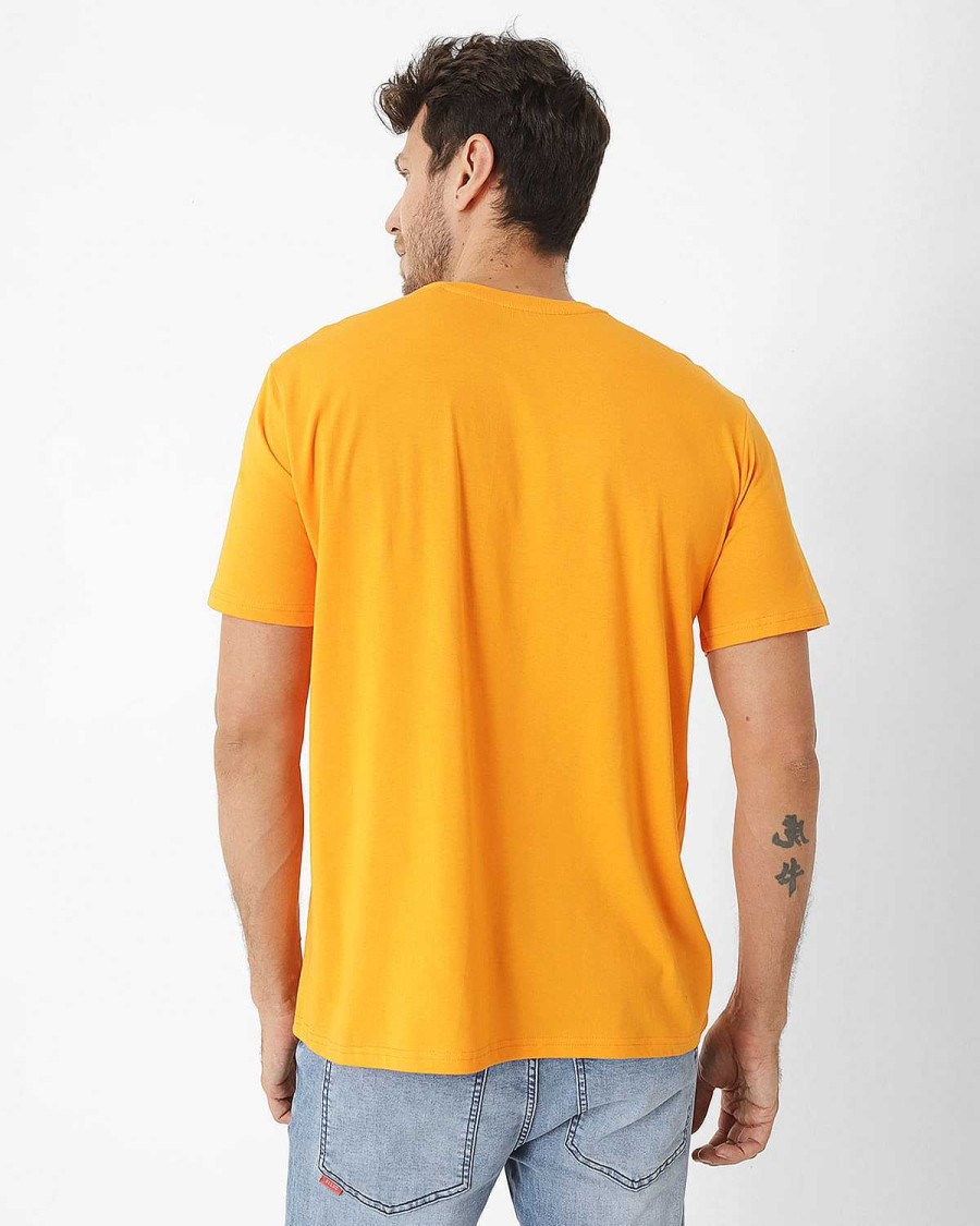 MEN Rockford T-shirts | Men's Casual Short Sleeve T-Shirt The Road Ahead Graphic Tee 3 Orange Cat Autumn Glory