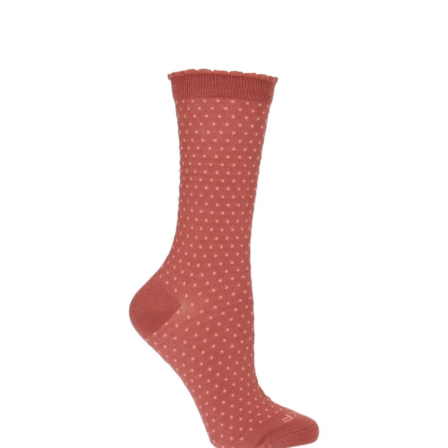 WOMEN Rockford Socks | Women's Bamboo Socks St Dots Brick