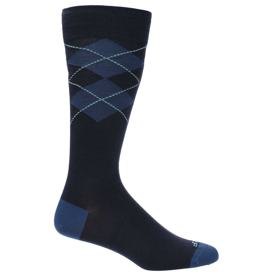 MEN Rockford Socks | Men's Bamboo Sock LG Rhombus Blue Rockford Blue