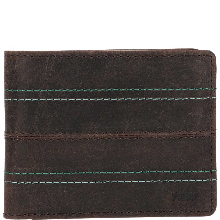 MEN Rockford Wallets | Ocean Stitch Men's Leather Wallet Brown Rockford Brown