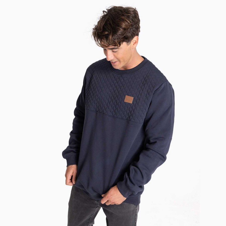 MEN Rockford Polerones | Quilt Crew Men's Sweater Total Eclipse