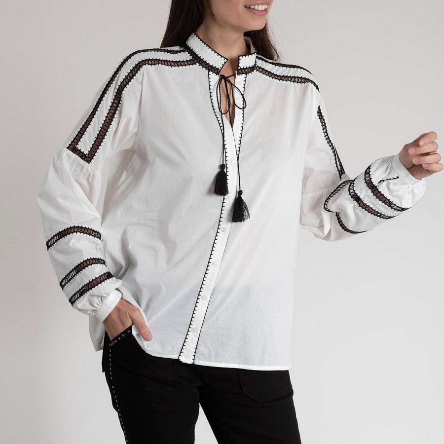 WOMEN Rockford Blouses | Joan Women's Blouse Organic Cotton Bone