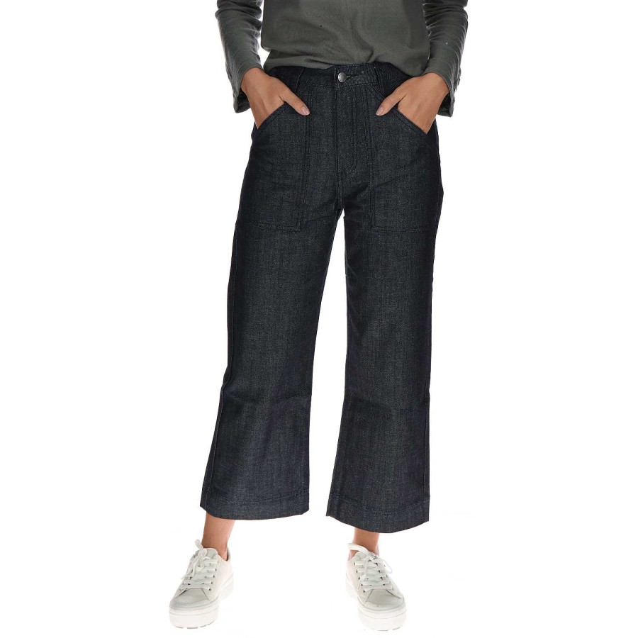 WOMEN Rockford Pants and Jeans | Women's Crop Palazzo Pants Dark Indigo