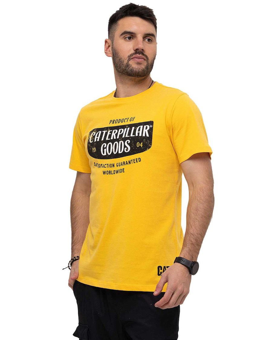 MEN Rockford T-shirts | Men's Casual Short Sleeve T-Shirt Retro Sport Graphic Tee 3 Yellow Cat Yellow