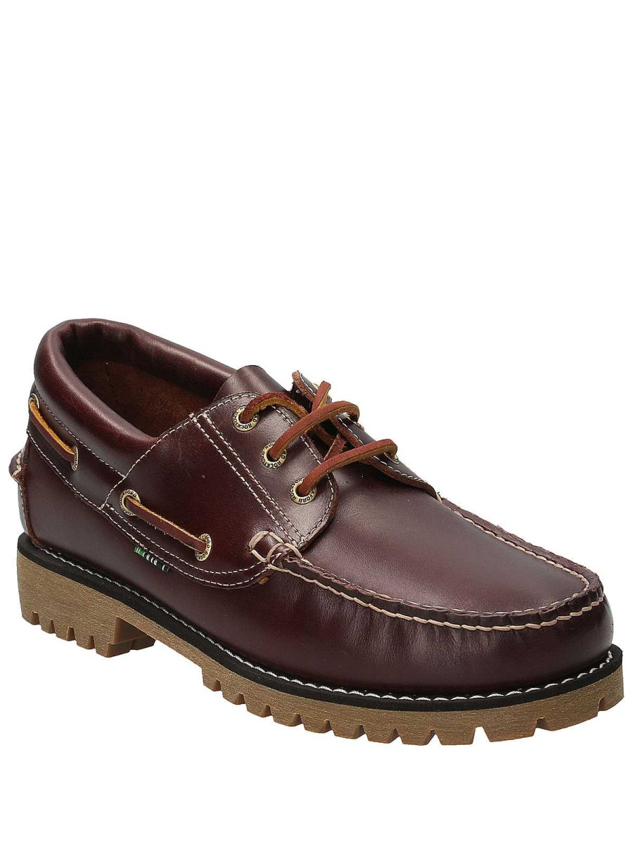 MEN Rockford Shoes | Men's Leather Moccasin New Rocky Iv Dark Brown Rockford Amaretto