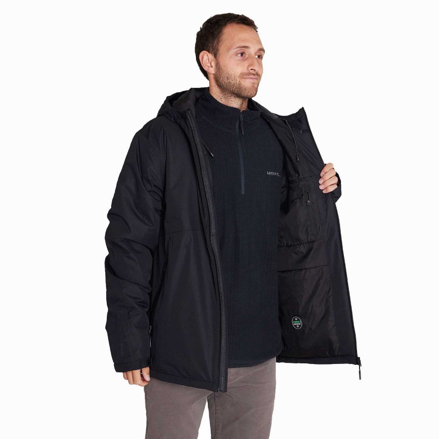 MEN Rockford Jackets and Parkas | Men's Hardshell Raincoat Black Merrell Black