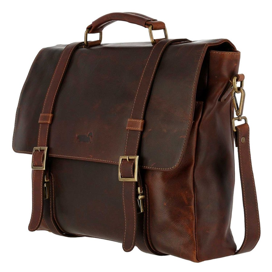 MEN Rockford Briefcases and Backpacks | Men's Leather Briefcase Tc Flap Fede Cafe Rockford Brown