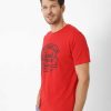 MEN Rockford T-shirts | Men's Casual Short Sleeve T-Shirt Retro Sport Graphic Tee 6 Red Cat Haute Red