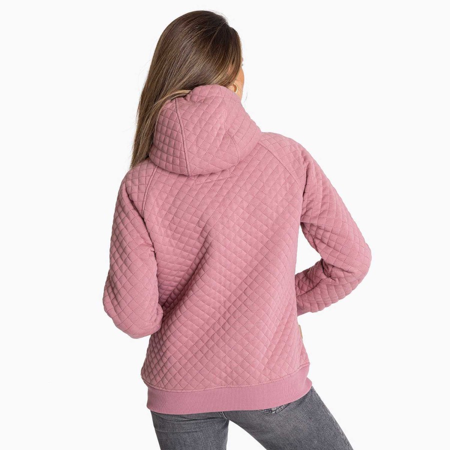 WOMEN Rockford Polerones | Women's Quilt Zipper Sweater Ash Rose