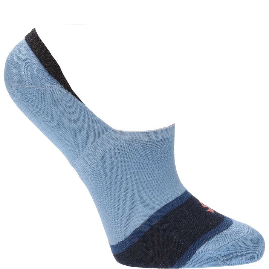 WOMEN Rockford Socks | Inv Block Women's Bamboo Sock Blue Rockford Denim