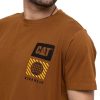 MEN Rockford T-shirts | Men's Casual Short Sleeve T-Shirt Workwear Heritage Graphic Tee 1 Coffee Cat Bronze