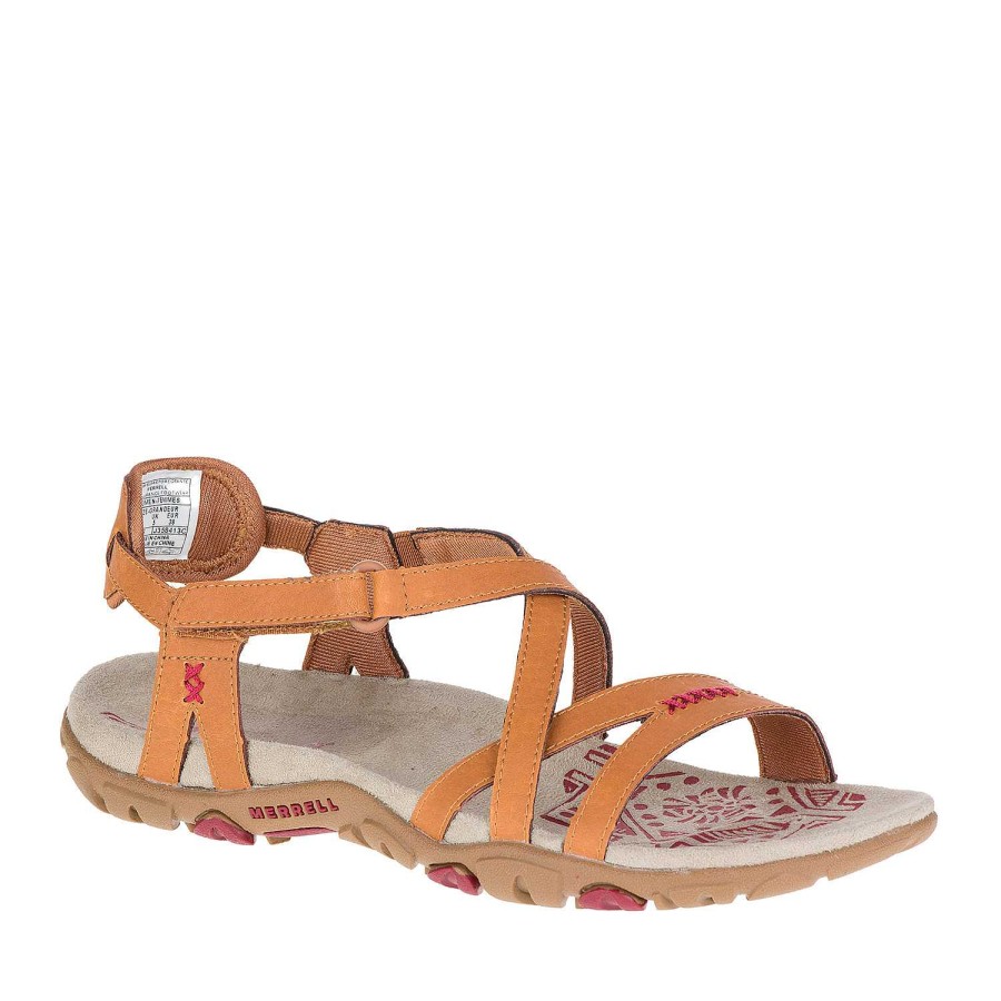 WOMEN Rockford Sandals | Sandspur Rose Leather Women's Sandal Brown Sugar/Pomegran