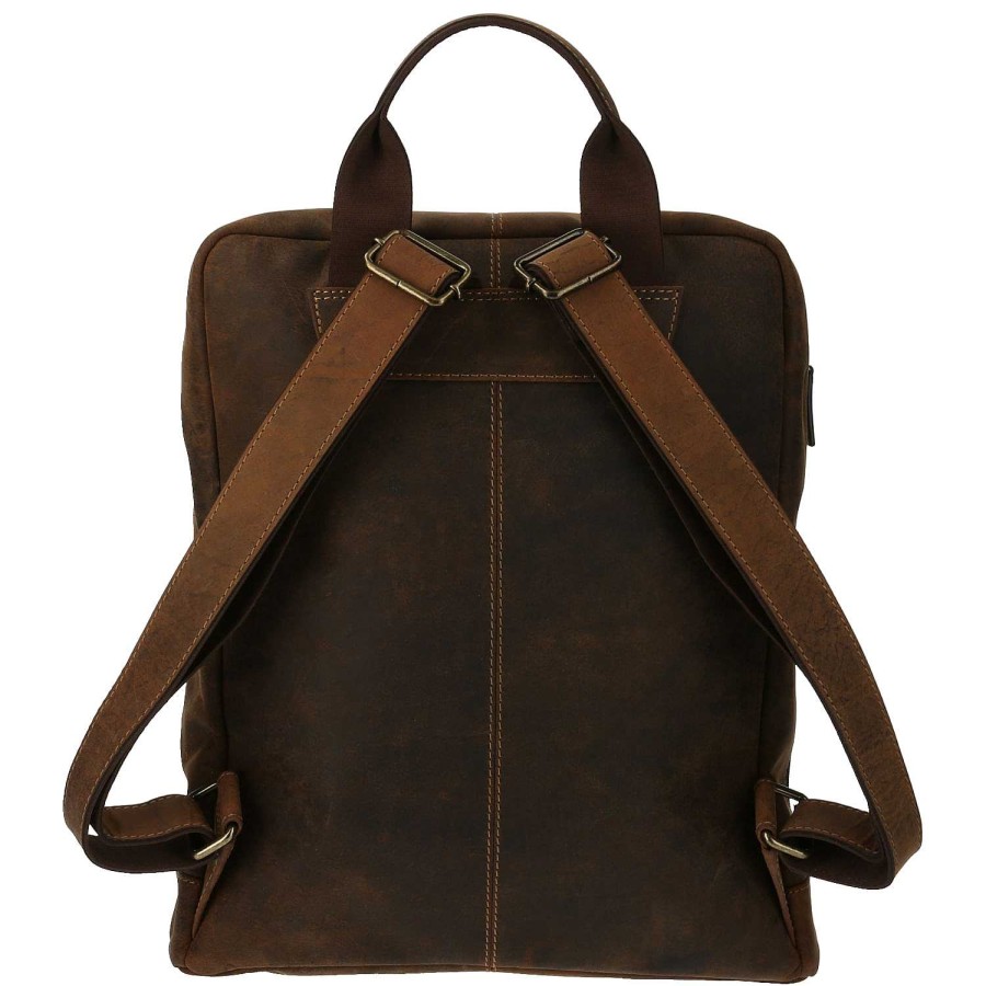 MEN Rockford Briefcases and Backpacks | Unisex Leather Backpack Oh Lindau Back Cafe Rockford Green/Olive