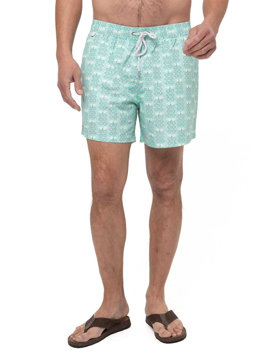 MEN Rockford Swimsuits | Izam Men's Recycled Fibers Swimsuit Light Green Rockford Bubble Fish