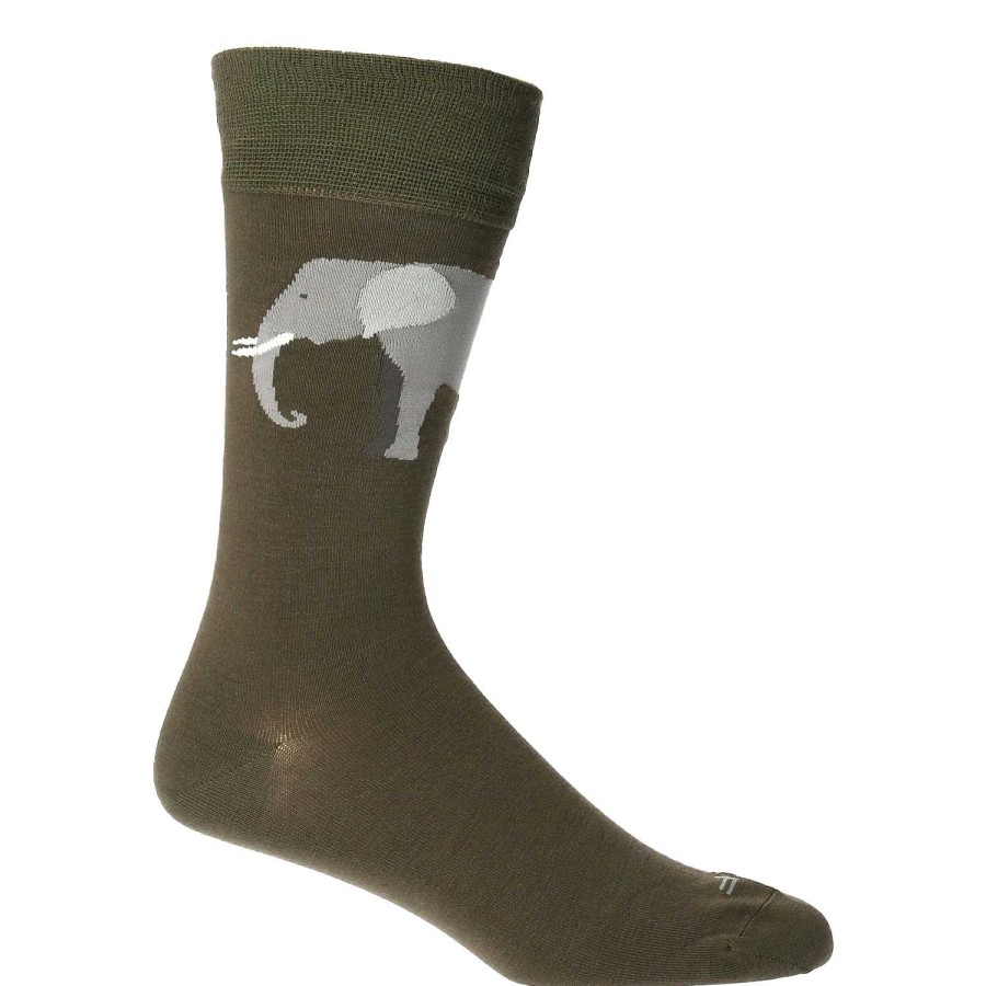 MEN Rockford Socks | Elephant Men's Bamboo Sock Green