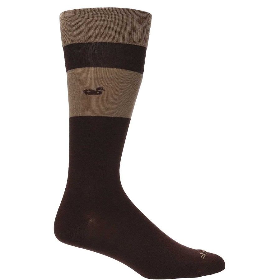 MEN Rockford Socks | Men's Bamboo Socks LG Block Duck Cafe Rockford Brown