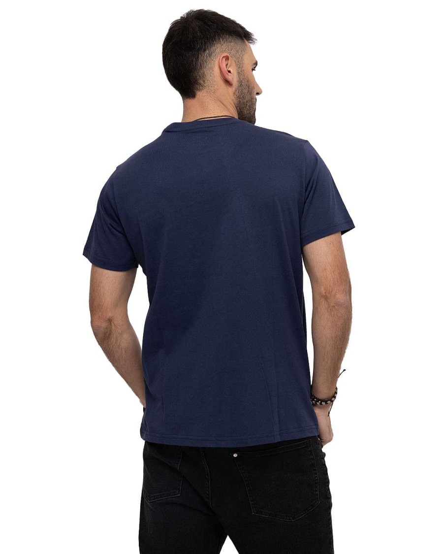 MEN Rockford T-shirts | Men's Casual Short Sleeve T-Shirt The Road Ahead Graphic Tee 8 Blue Cat Detroit Blue