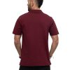 MEN Rockford T-shirts | Men's Casual Polo Shirt Cat Logo Pique Polo Red Cat (559) Carmenere