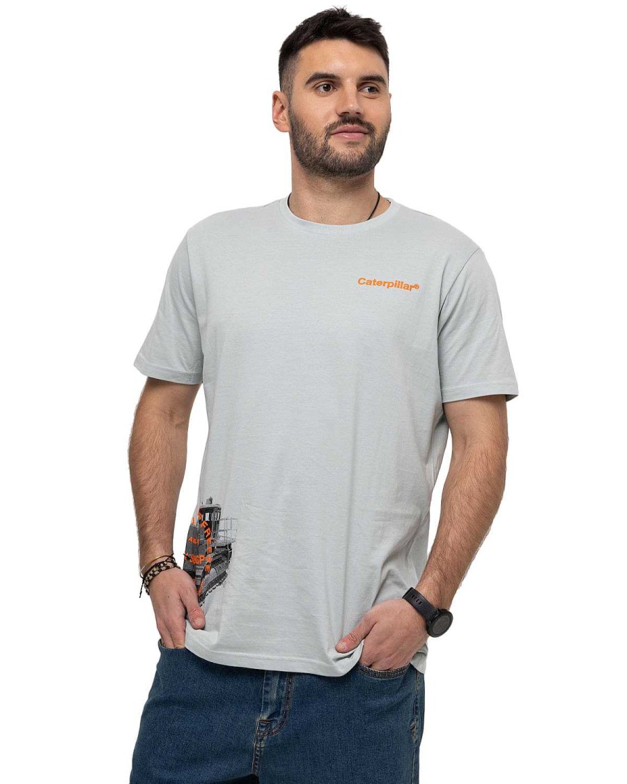 MEN Rockford T-shirts | Men's Casual Short Sleeve T-Shirt Operation Freeze Graphic Tee 4 Gray Cat Puritan Gray