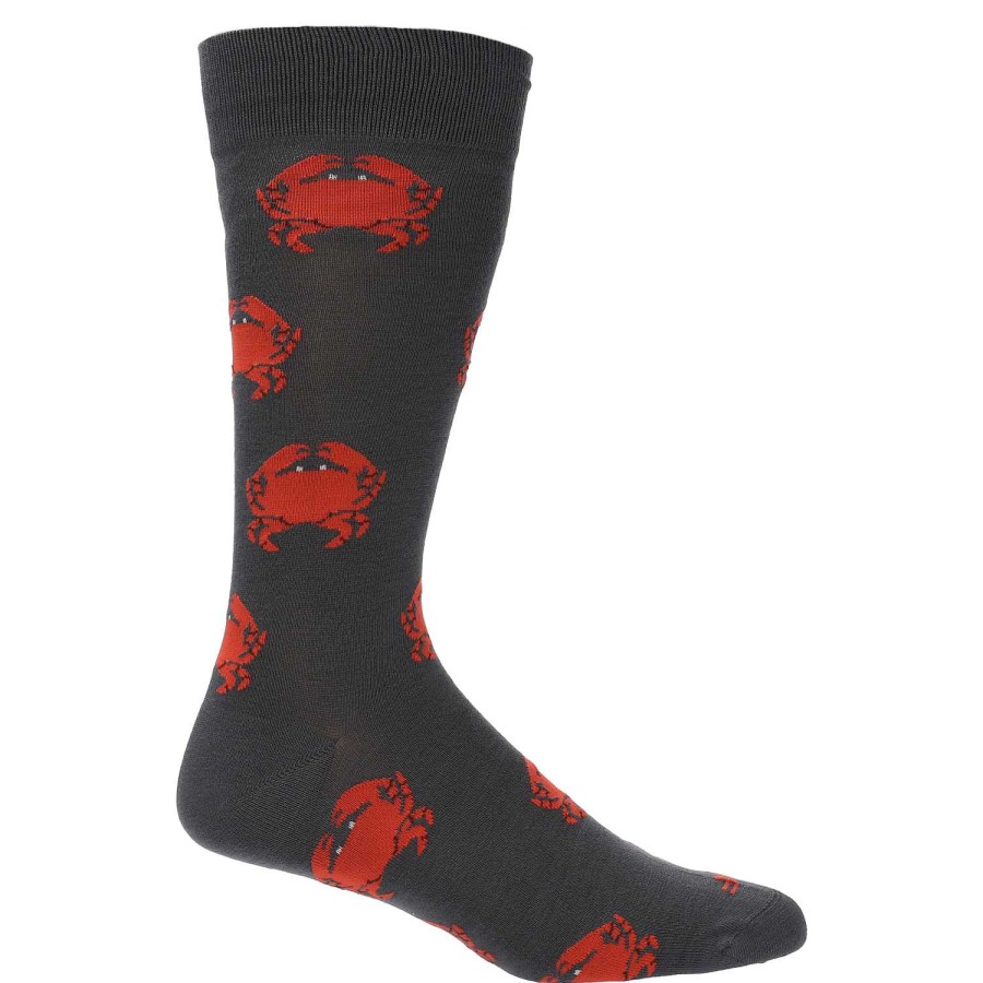 MEN Rockford Socks | Rockford Gray Crab Men's Bamboo Socks Flock