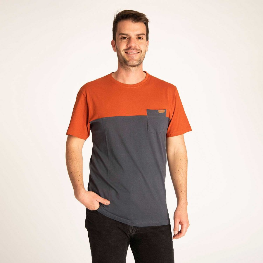 MEN Rockford T-shirts | Color Block Men's T-shirt Potters Clay