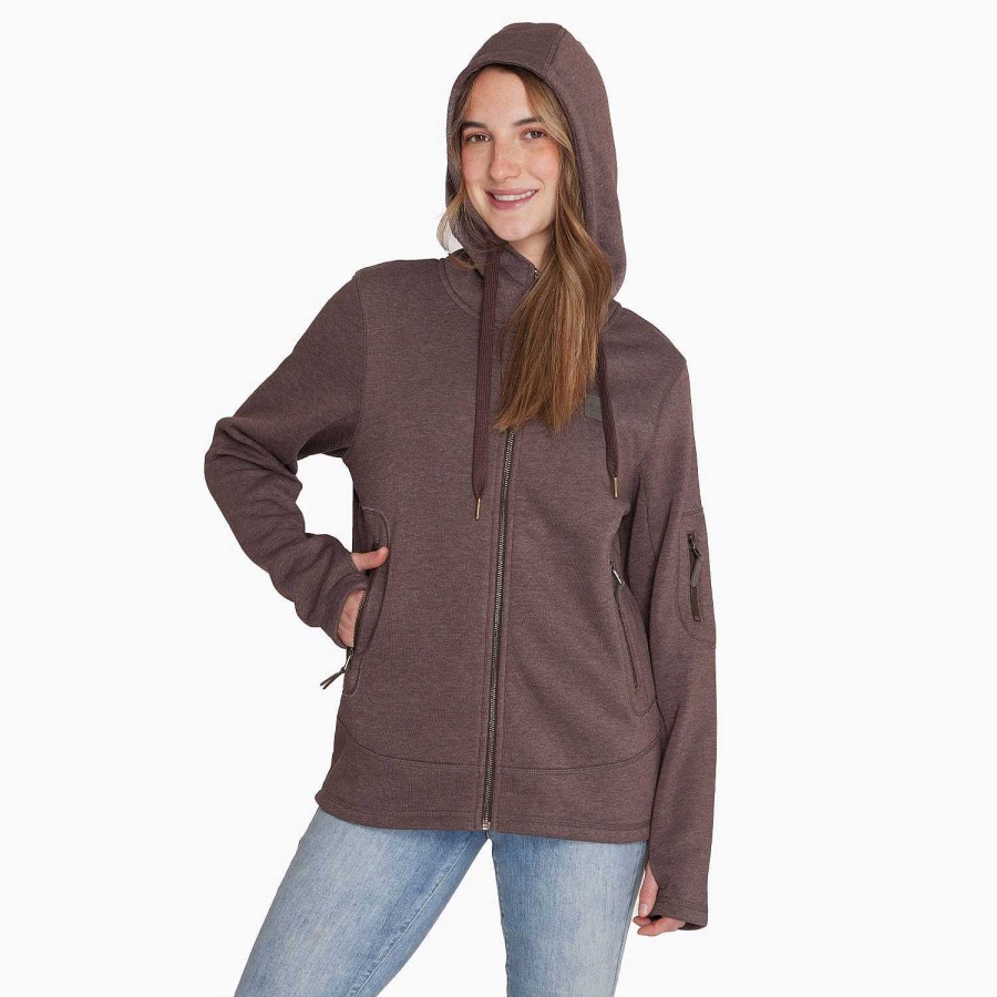 WOMEN Rockford Polerones | Poleron Mujer Full Zipper Sweatshirt Cafe Merrell Bracken Melange