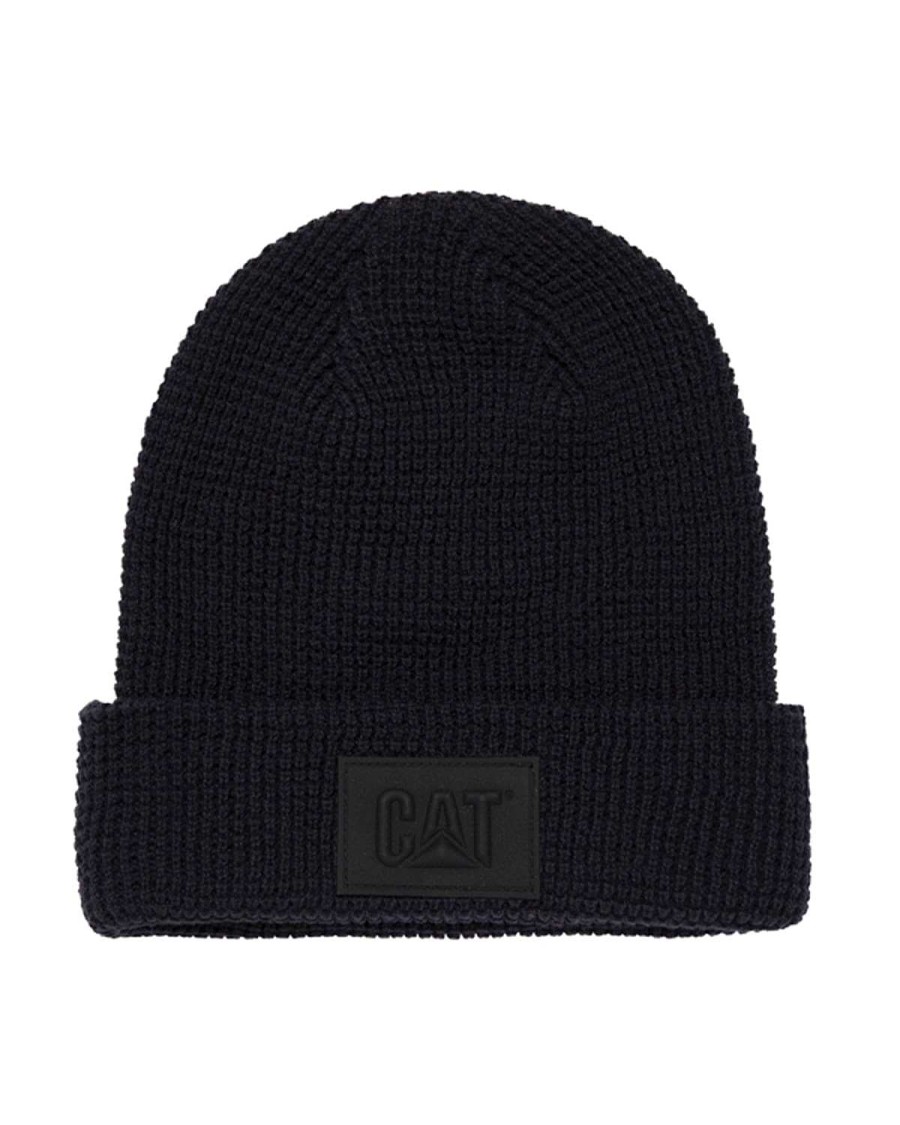 MEN Rockford Caps and JocClearance s | Unisex Casual Grid Knit Recycled Beanie Blue Cat Navy