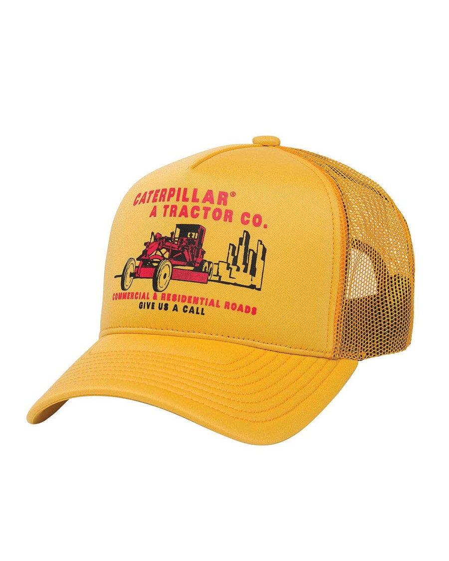 MEN Rockford Caps and JocBests | Jockey Casual Unisex Graphic Mesh Back Foam Hat Yellow Cat Yellow