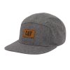 MEN Rockford Caps and JocNews | Jockey Casual Unisex Cat Logo Patch Flat Bill Hat Gray Cat Dark Heather Gray