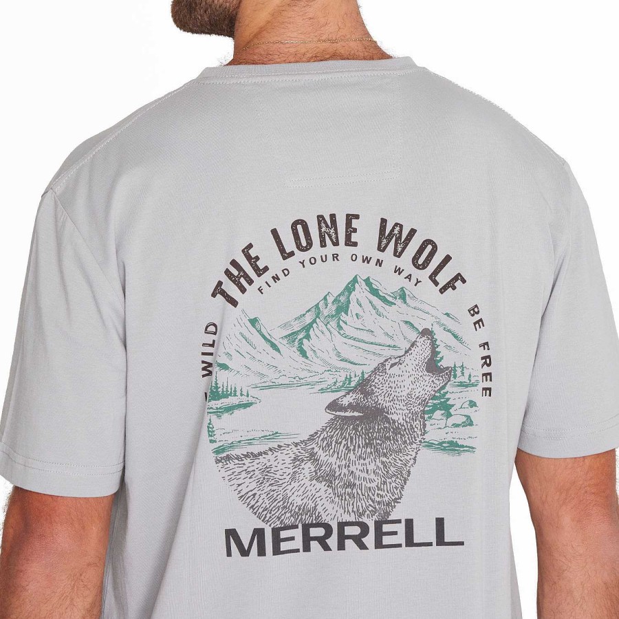 MEN Rockford T-shirts | Merrell Men's Short Sleeves Light Gray T-shirt Lt Gray