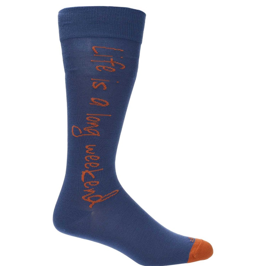 MEN Rockford Socks | Men's Bamboo Socks LG Life Is Blue Rockford Blue