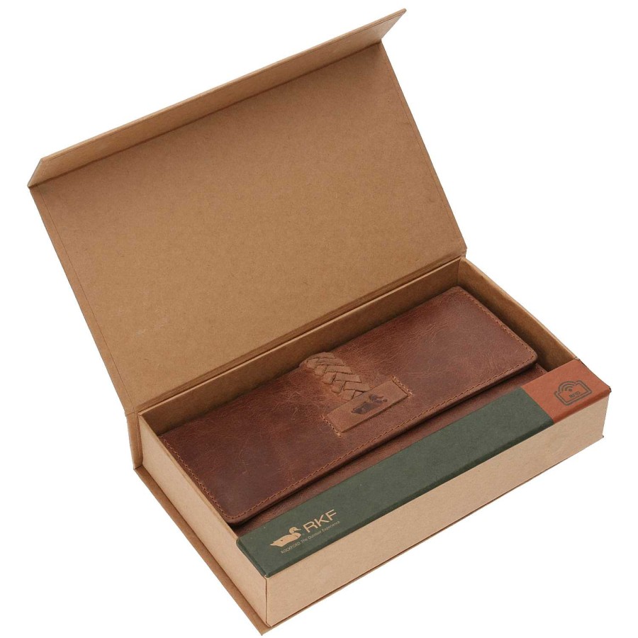 WOMEN Rockford Wallets | Women's Leather Wallet Fd Berlin Dark Brown Rockford Dark Tan