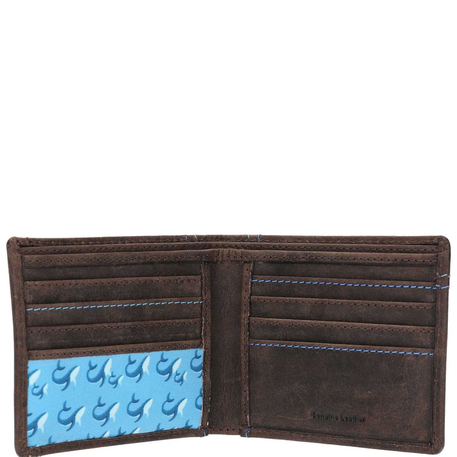 MEN Rockford Wallets | Men's Leather Wallet Ocean Window Coffee Rockford Brown