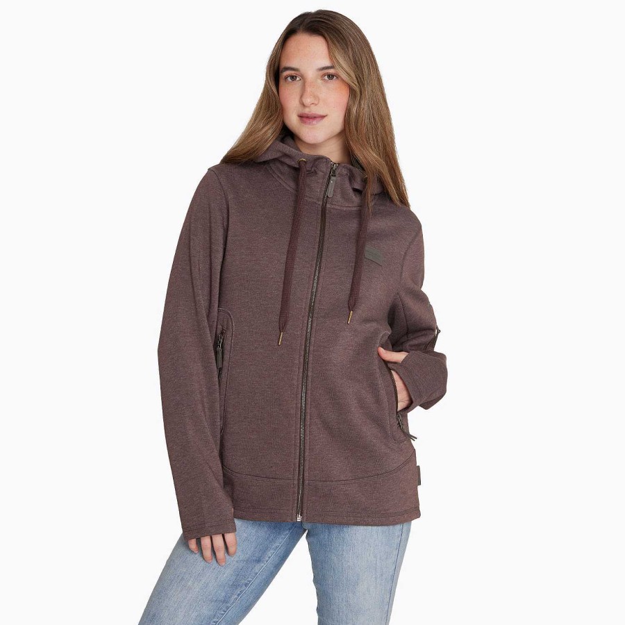 WOMEN Rockford Polerones | Poleron Mujer Full Zipper Sweatshirt Cafe Merrell Bracken Melange