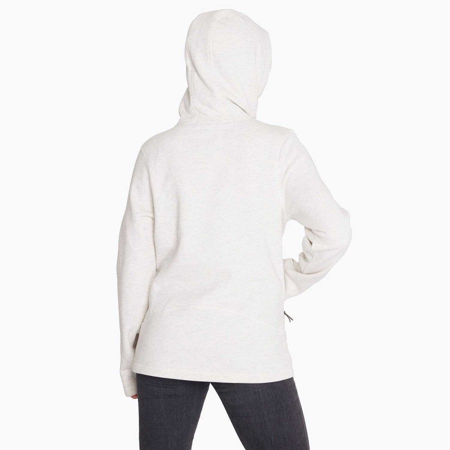 WOMEN Rockford Polerones | Poleron Mujer Full Zipper Sweatshirt White Merrell Cloud Dancer Melange