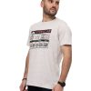 MEN Rockford T-shirts | Men's Casual Short Sleeve T-Shirt We Built The Streets Graphic Tee 4 White Cat Cream Heather