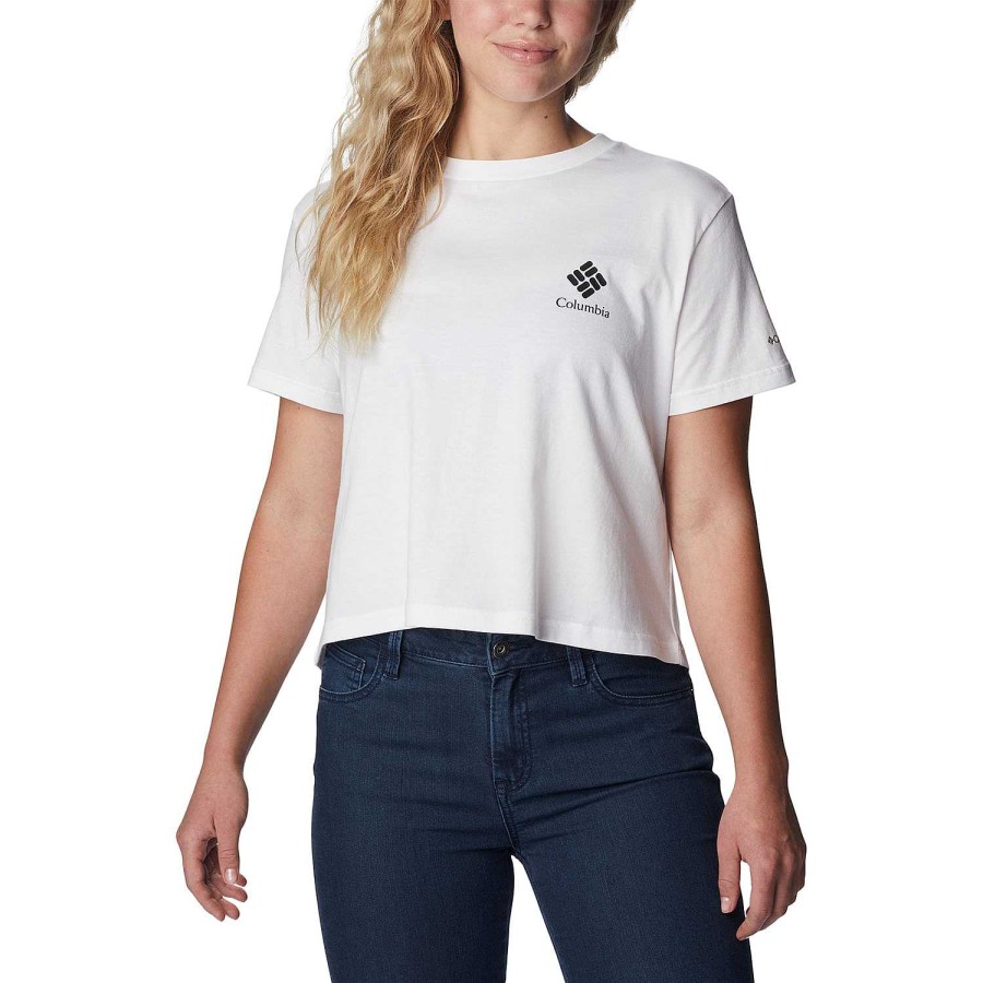 WOMEN Rockford T-shirts | Women's Short Sleeve T-Shirt North Cascades Cropped Tee Columbia (105) White