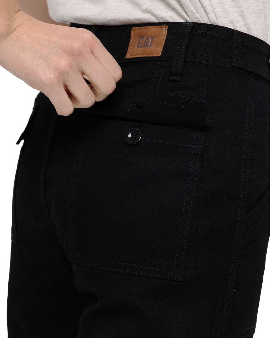 WOMEN Rockford Pants and Jeans | Women's Casual Pants Operation Freeze Button Fly Slim Bottom Black Cat Pitch Black