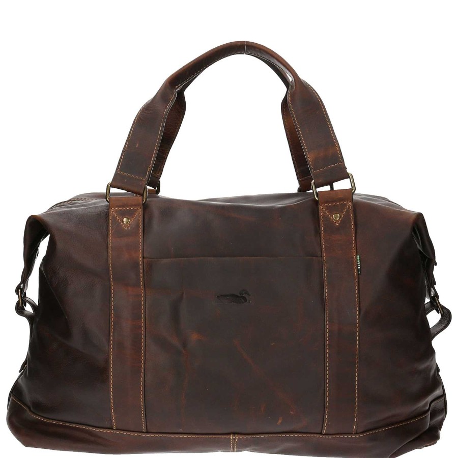 MEN Rockford Briefcases and Backpacks | Unisex Leather Suitcase Tc Lubeck Travel Cafe Rockford Brown