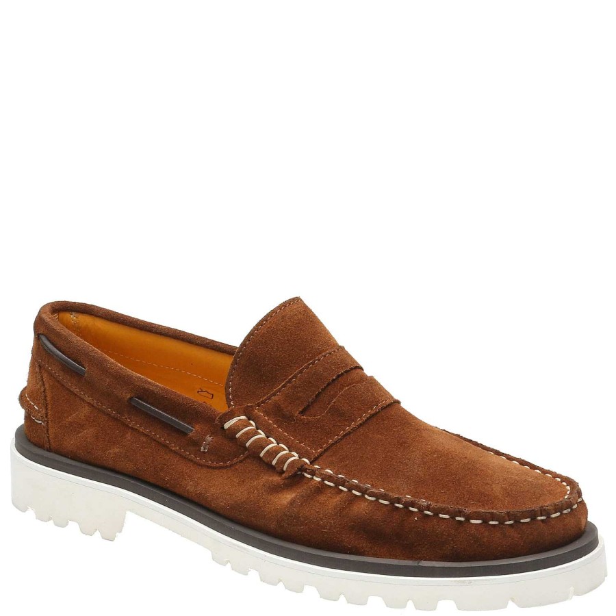 MEN Rockford Moccasins | Men's Leather Moccasin Piave Brown Rockford Cognac