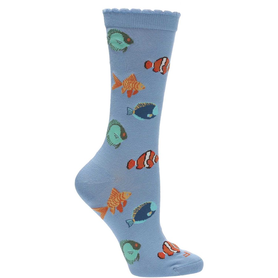 WOMEN Rockford Socks | Women's Bamboo Socks St Fish Blue Rockford Denim