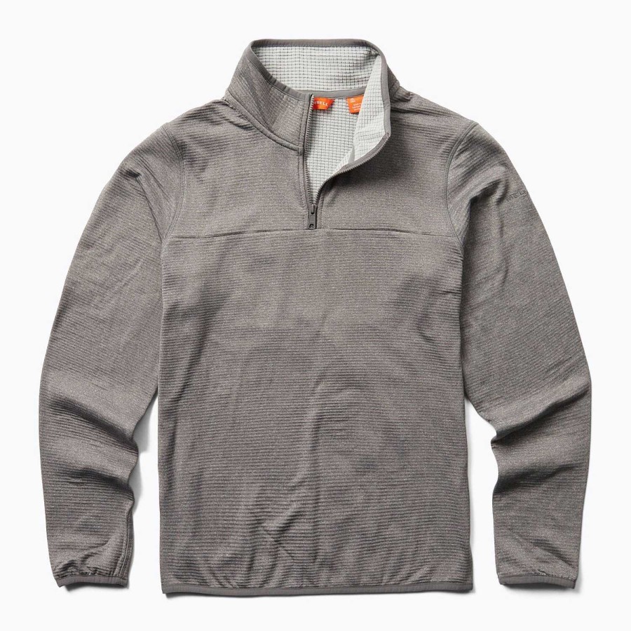 WOMEN Rockford Polerones | Geotex Women's Sweater 1/4 Zip Dark Gray Merrell Rock Heather