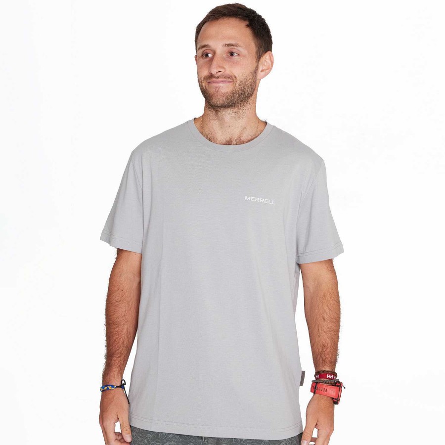 MEN Rockford T-shirts | Merrell Men's Short Sleeves Light Gray T-shirt Lt Gray