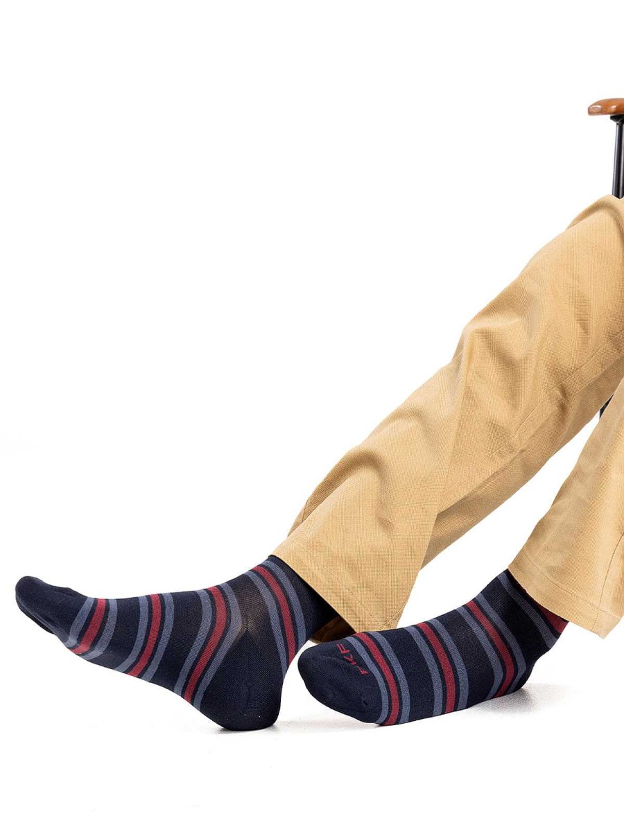 MEN Rockford Socks | Men's Bamboo Socks LG Triline Blue