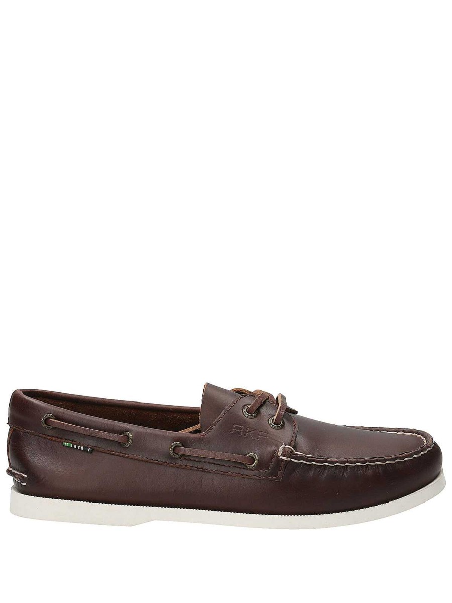 MEN Rockford Moccasins | Men's Leather Moccasin Boat Cafe Rockford Brown