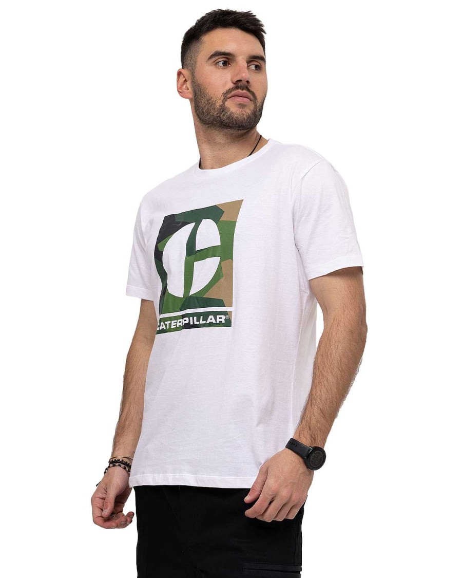 MEN Rockford T-shirts | Men's Casual Short Sleeve T-shirt Code Graphic Tee 2 White Cat White