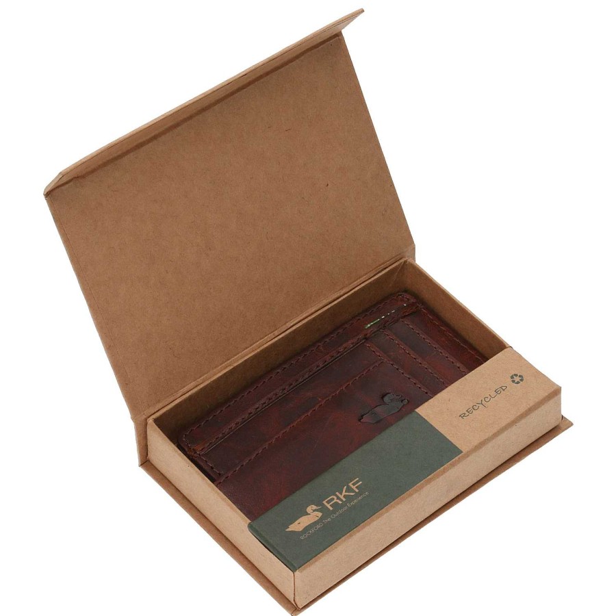 MEN Rockford Wallets | Men's Leather Wallet Cr Cardholder Clip Brown Rockford Brown