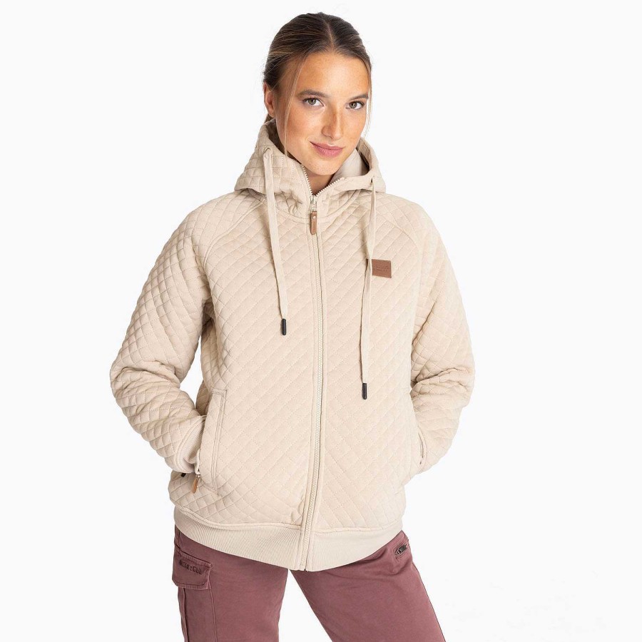 WOMEN Rockford Polerones | Women's Quilt Zipper Sweater brown rice